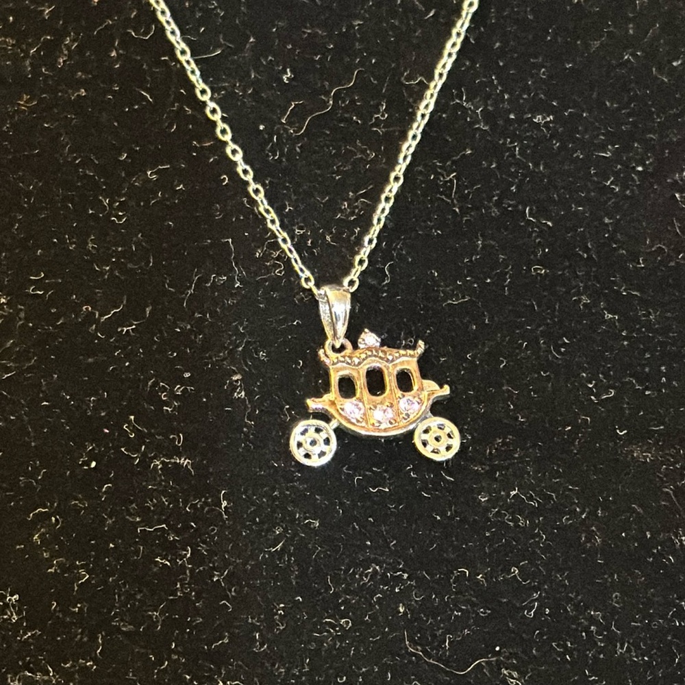 Fairytale 925 stamped Necklace Cinderella Carriage